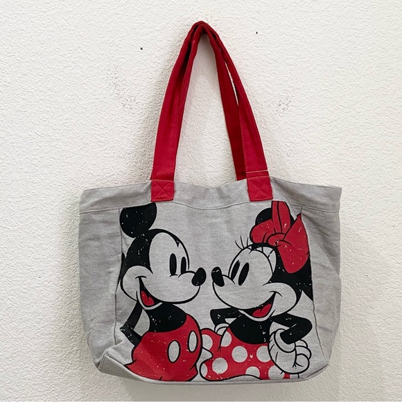 DISNEY Mickey & Minnie Mouse Kissing 2- Sided Canvas Tote Bag New (Old Stock) - Picture 4 of 16